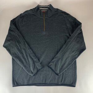 Robert Graham Gray 1/4 Zip Pullover Sweater Mens XL